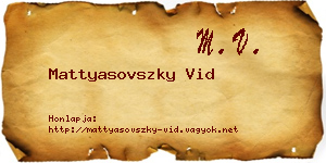 Mattyasovszky Vid névjegykártya